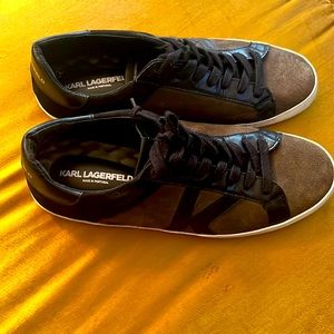 Karl Lagerfeld suede sneakers.